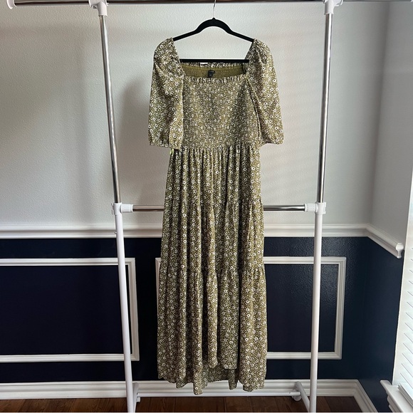 Ann Taylor Floral Smocked Bodice Maxi Dress Cottagecore Whimsy Farm Boho Style - Picture 13 of 15